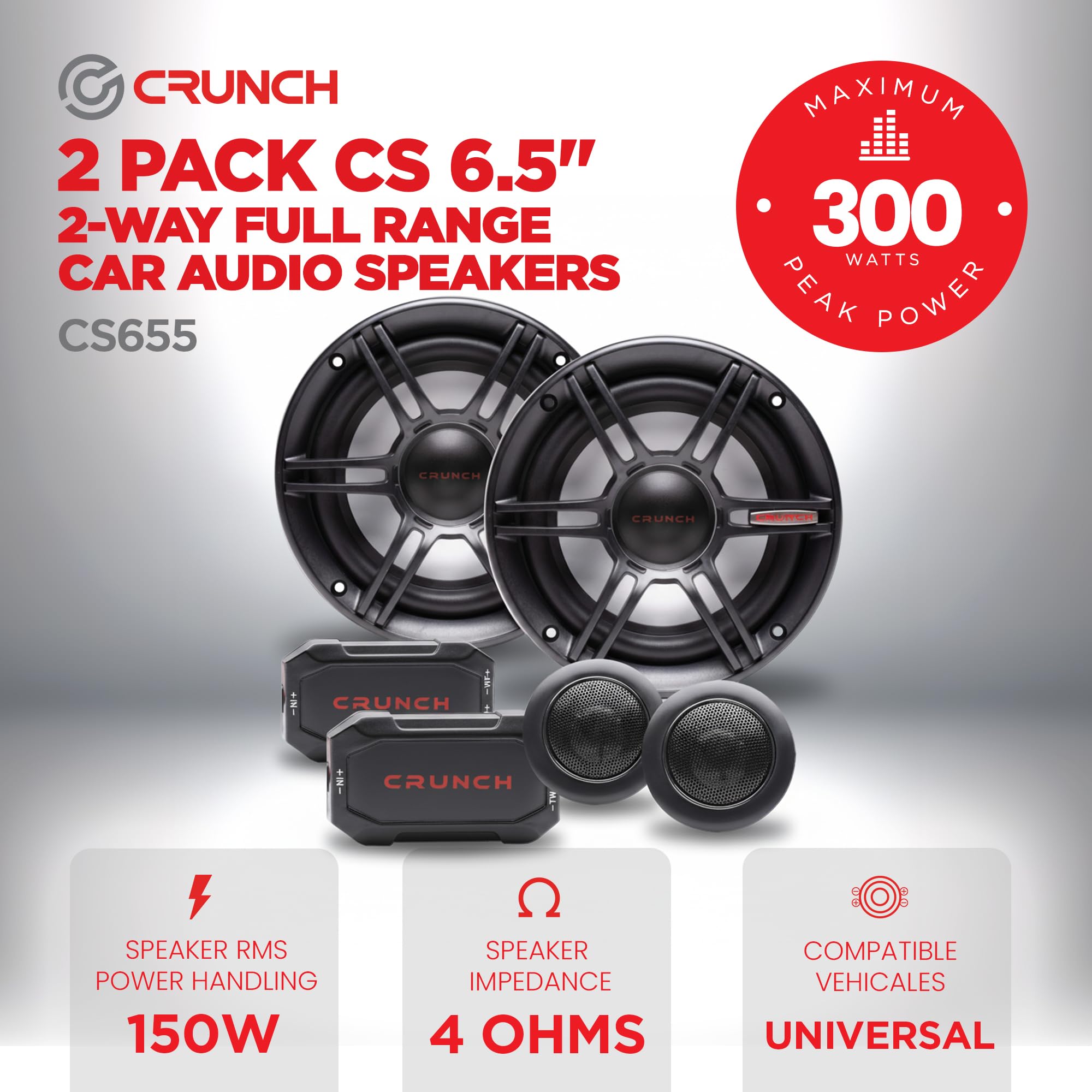 Amazon.com: Crunch CS655 2 Pack 6.5 Inch 2 Way Full Range Car